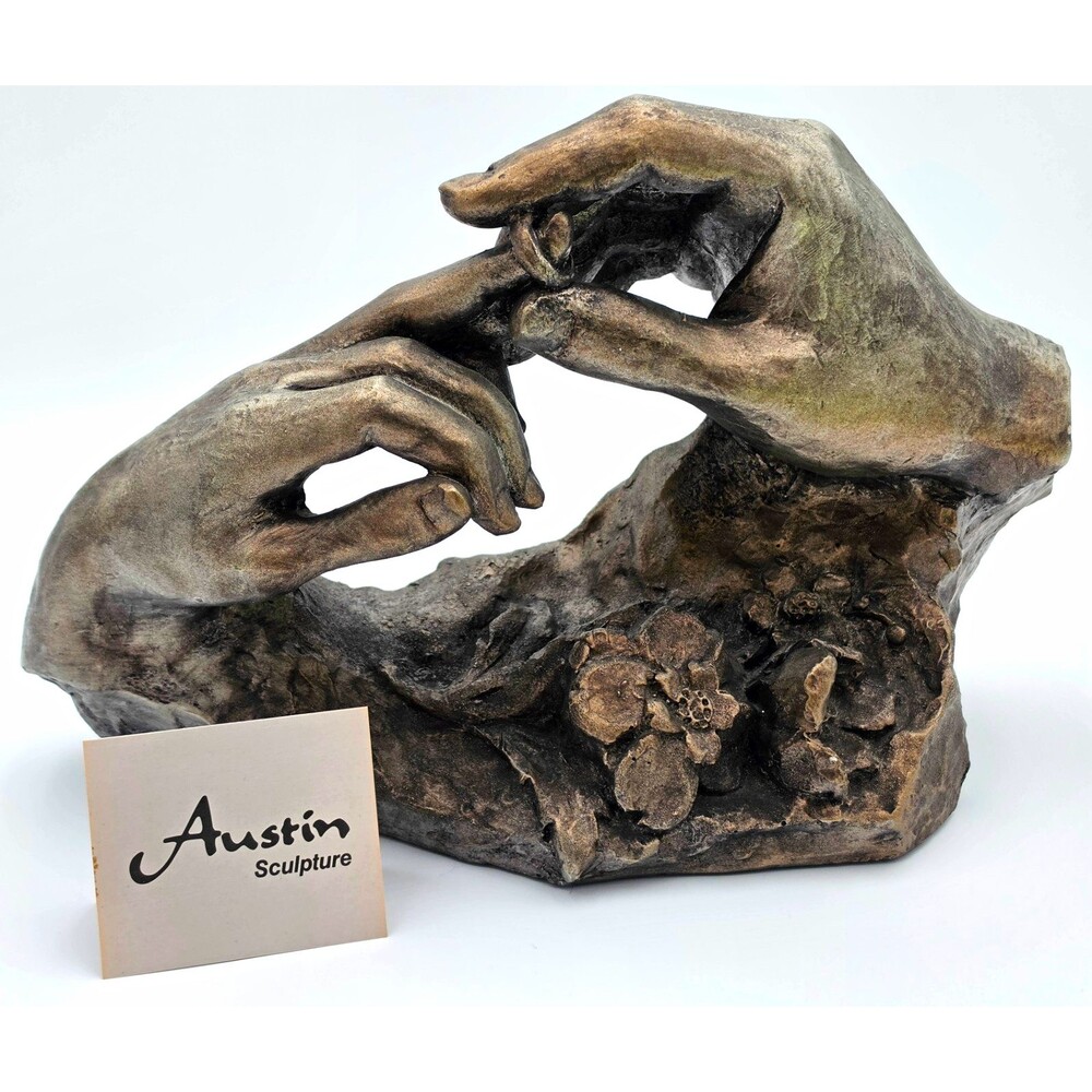 Vintage 1980 David Fisher "The Ring" Durastone Hands Austin Sculpture Art Statue